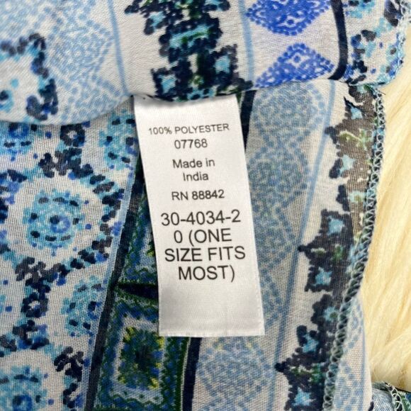 Woman Within blue printed kimono sz OSFA - Picture 4 of 5